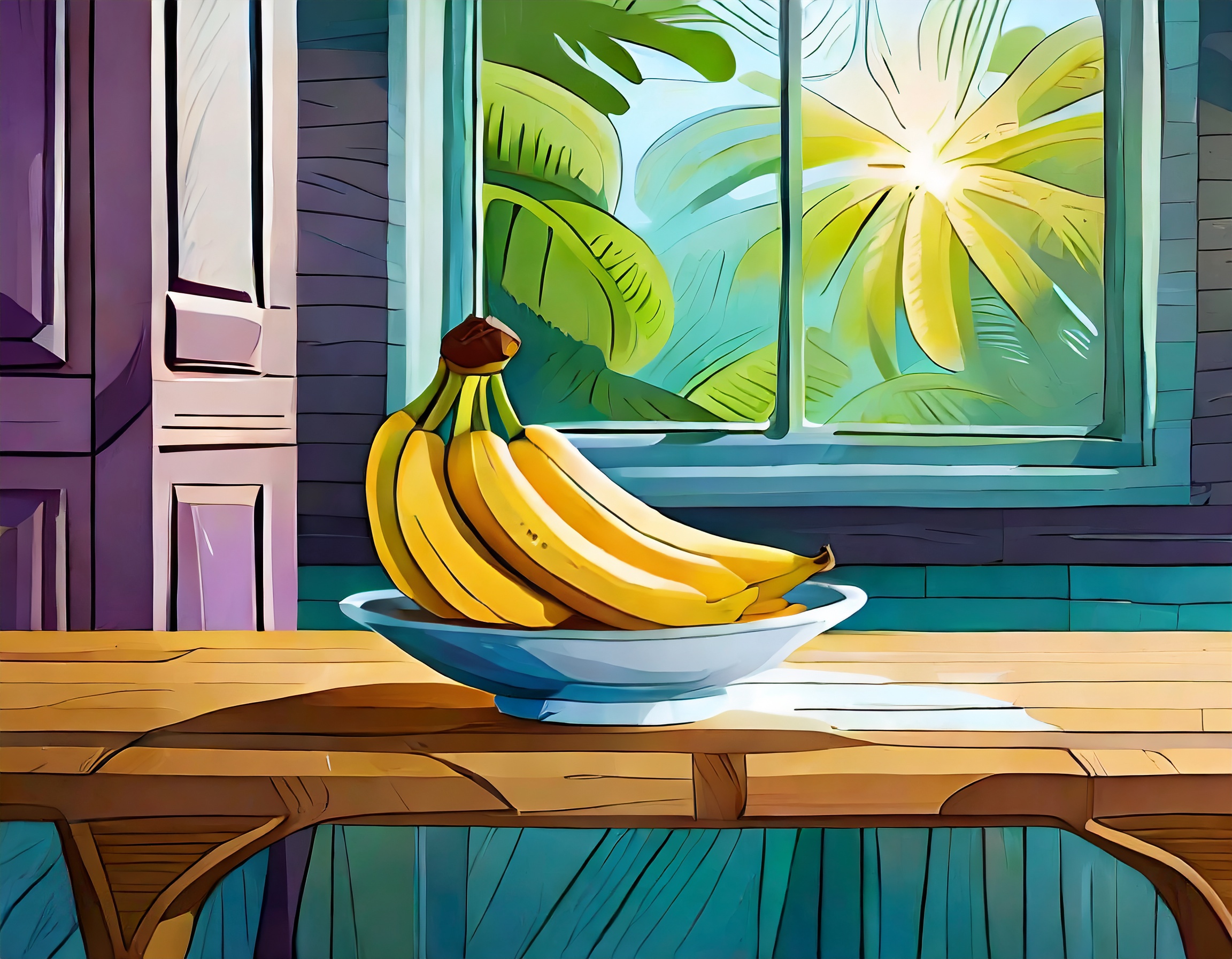 Bananas on Table 