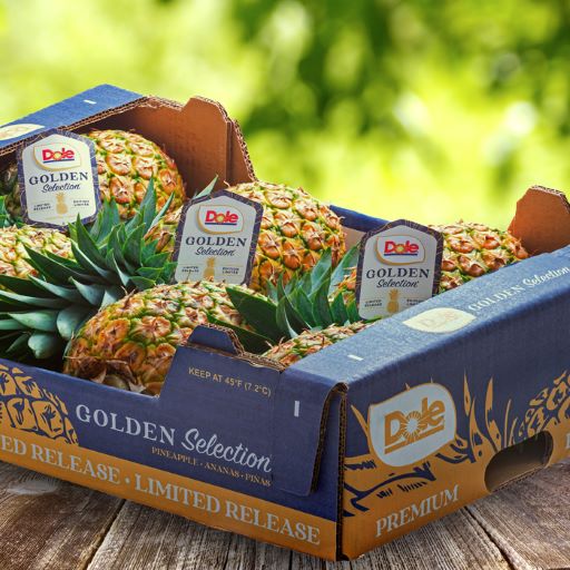 Box of pineapples