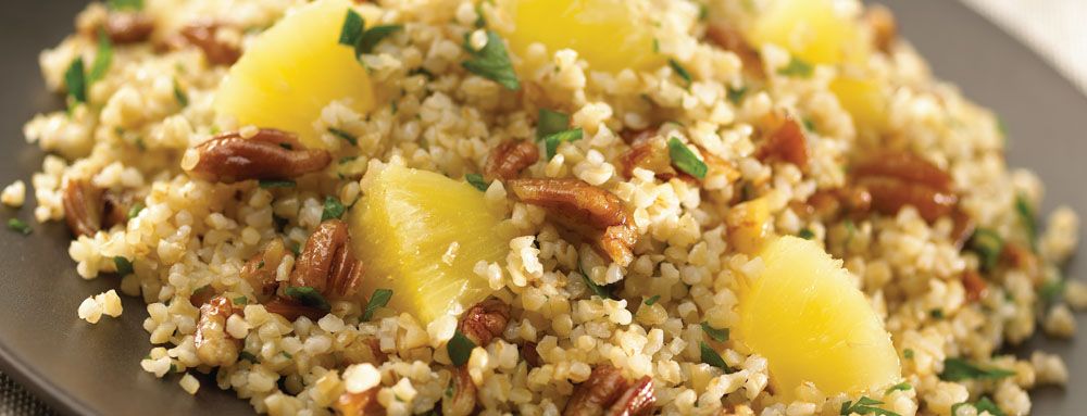 Bulgur Wheat With Pineapple Pecans and Basil