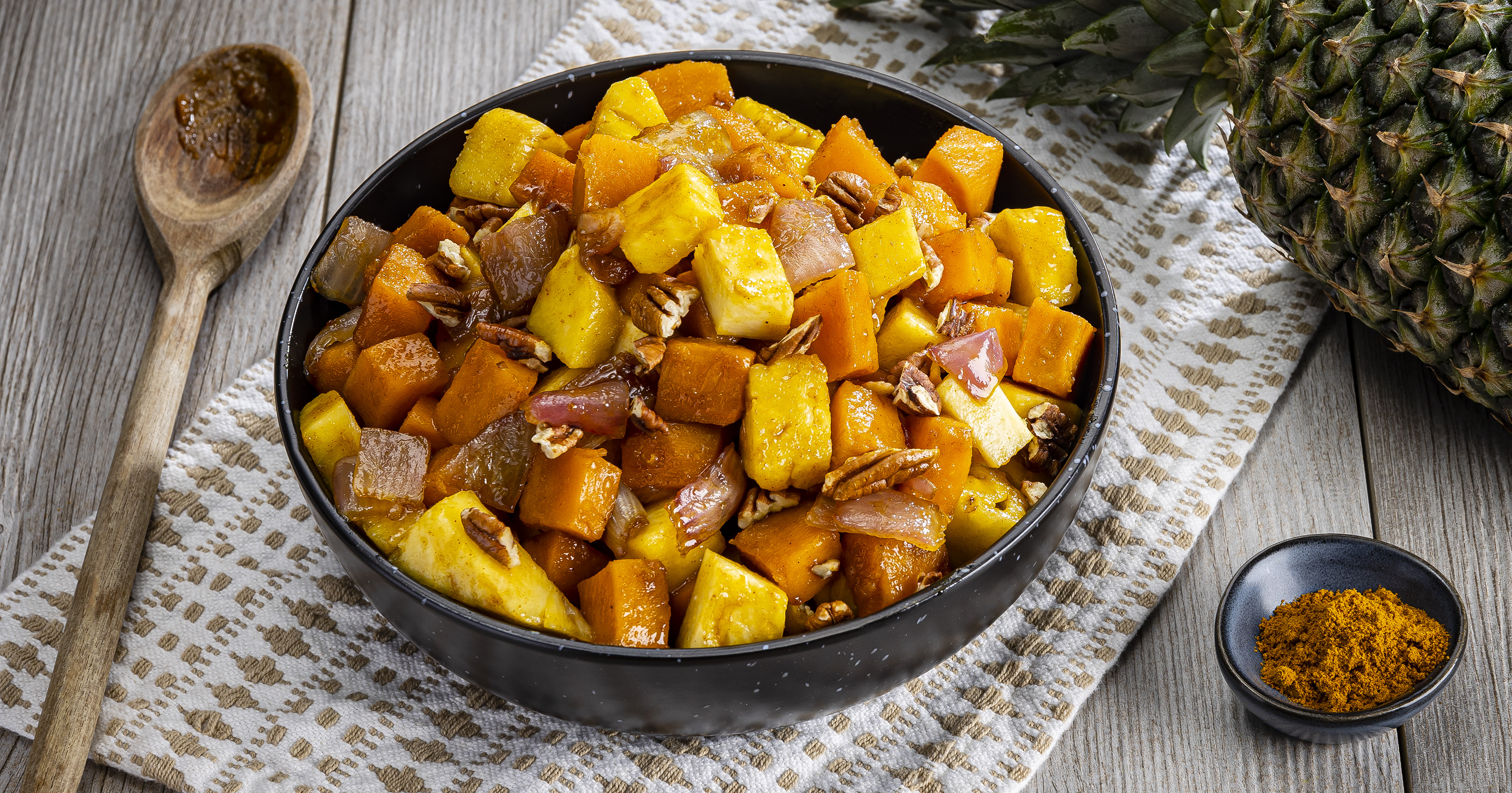 Curried Sweet Potatoes and Pineapple