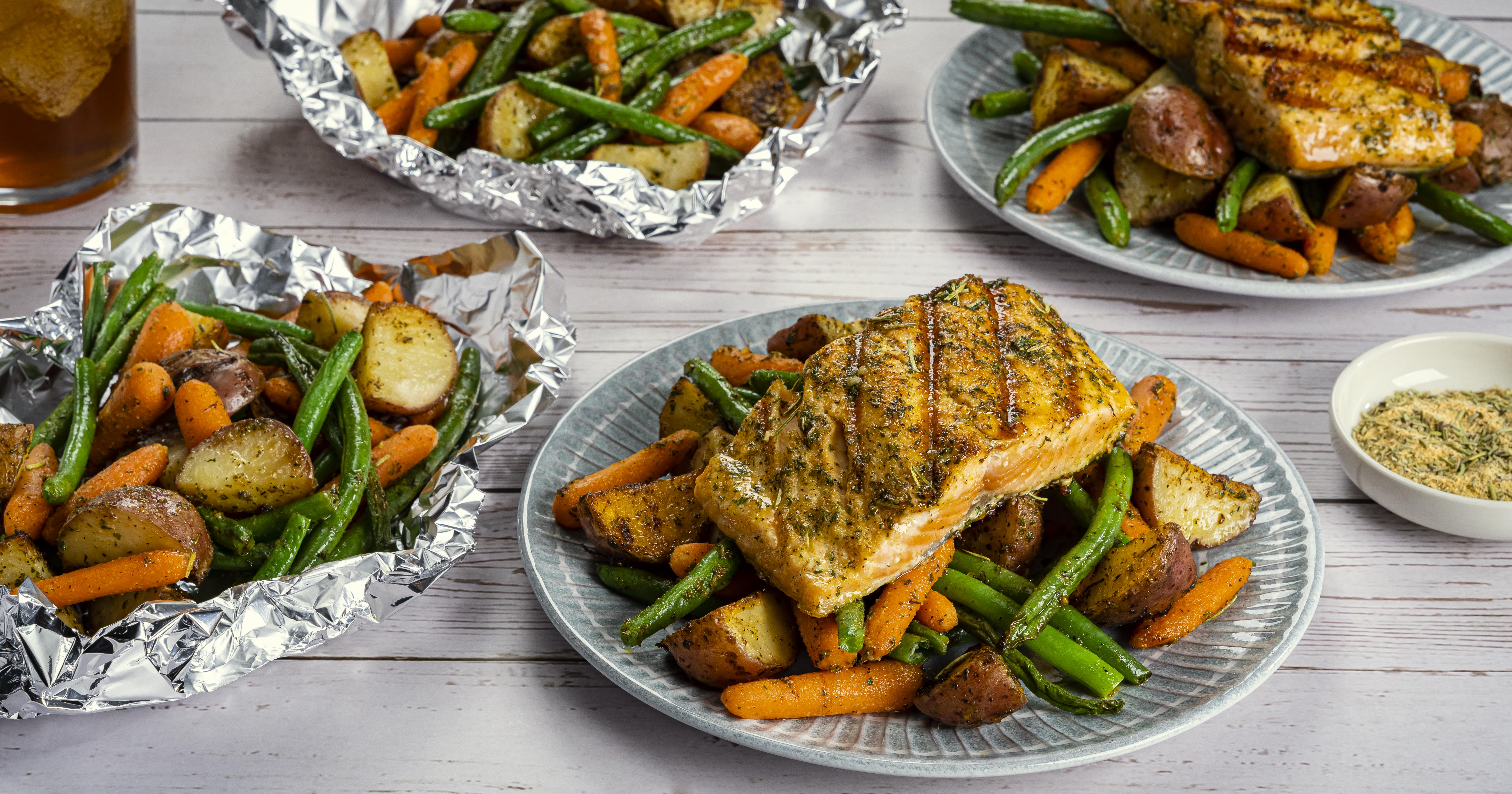 Herb Salmon and Foil Pack Grillers
