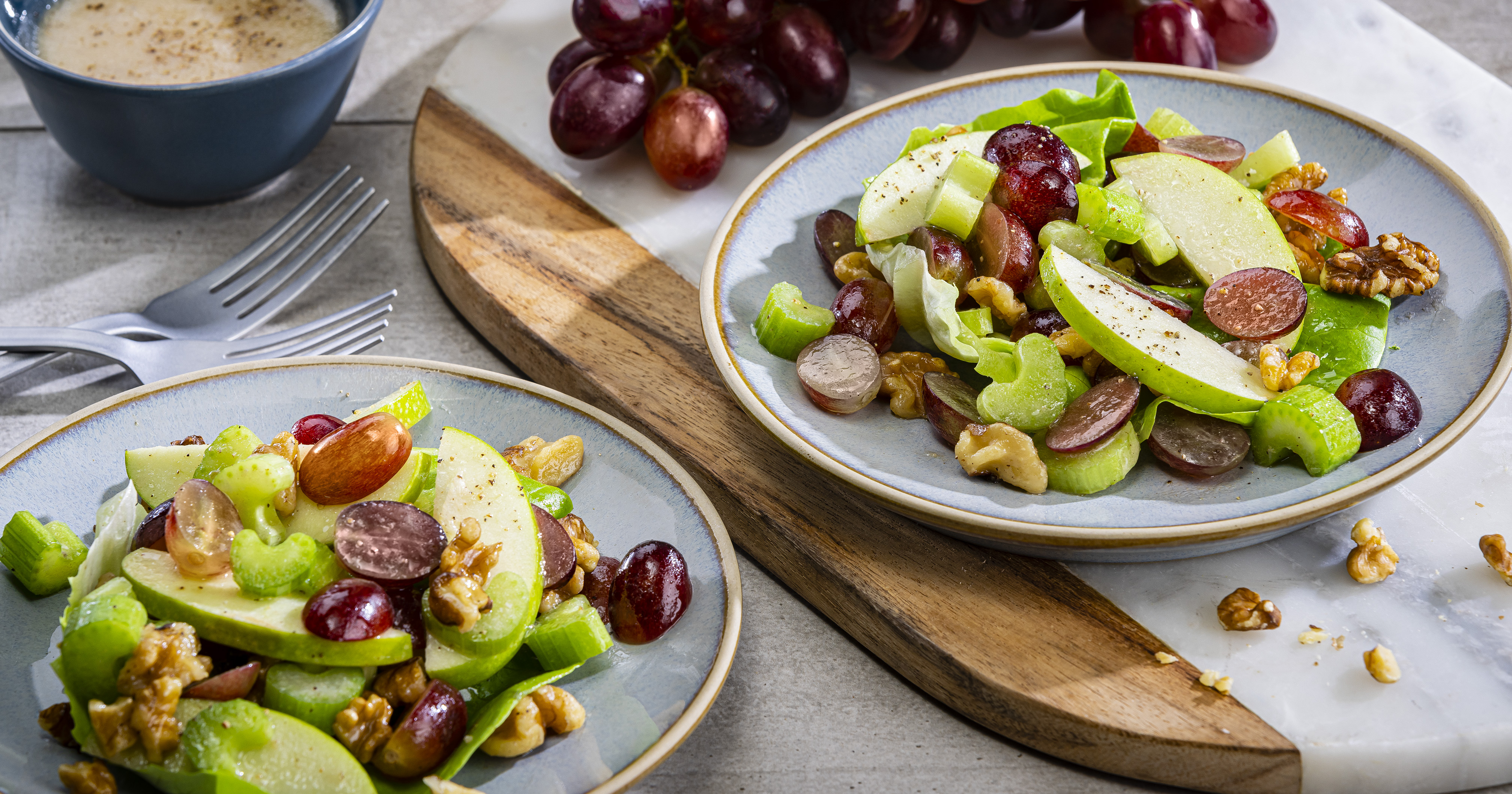 Waldorf Salad with Apples, Grapes in Vinaigrette