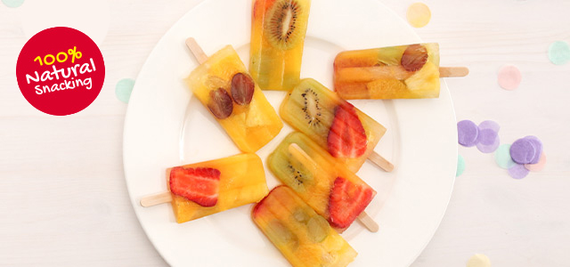 Healthy refreshment: homemade fruit sorbet on a stick