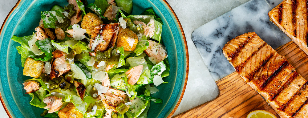 Hatch Chile & Salmon Caesar Salad