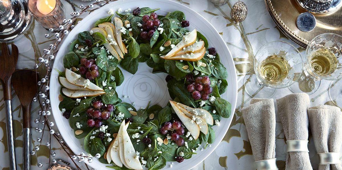 Spinach Miso Holiday Salad Wreath