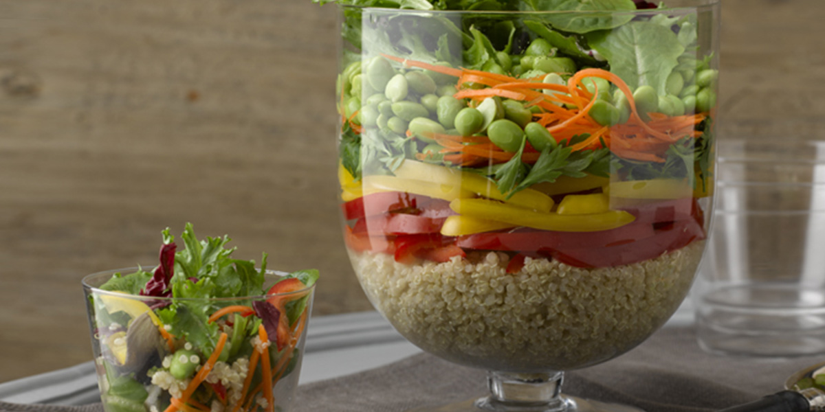 Seven Layer Vegetable and Quinoa Salad