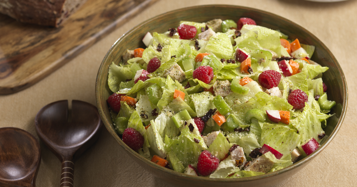 Chef’s Chopped Veggie Salad with Turkey and Berries